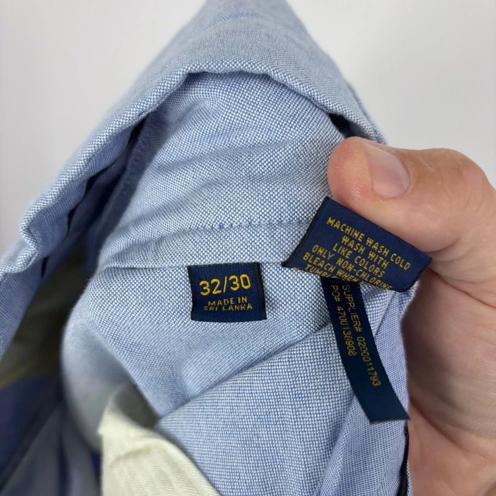 Polo Ralph Lauren Oxford Pants Mens 31x28 (Tag 32x30) Blue Preston Fit Preppy